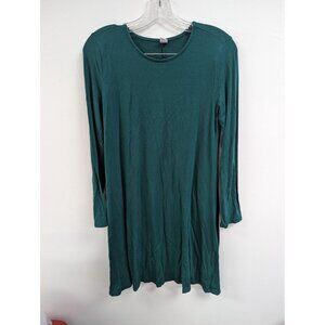 Old Navy Size S Small Knit T-Shirt Dress Stretch Gray long Sleeve Pull-over